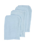 Musselijnen washandjes mix 3 stuks blauw